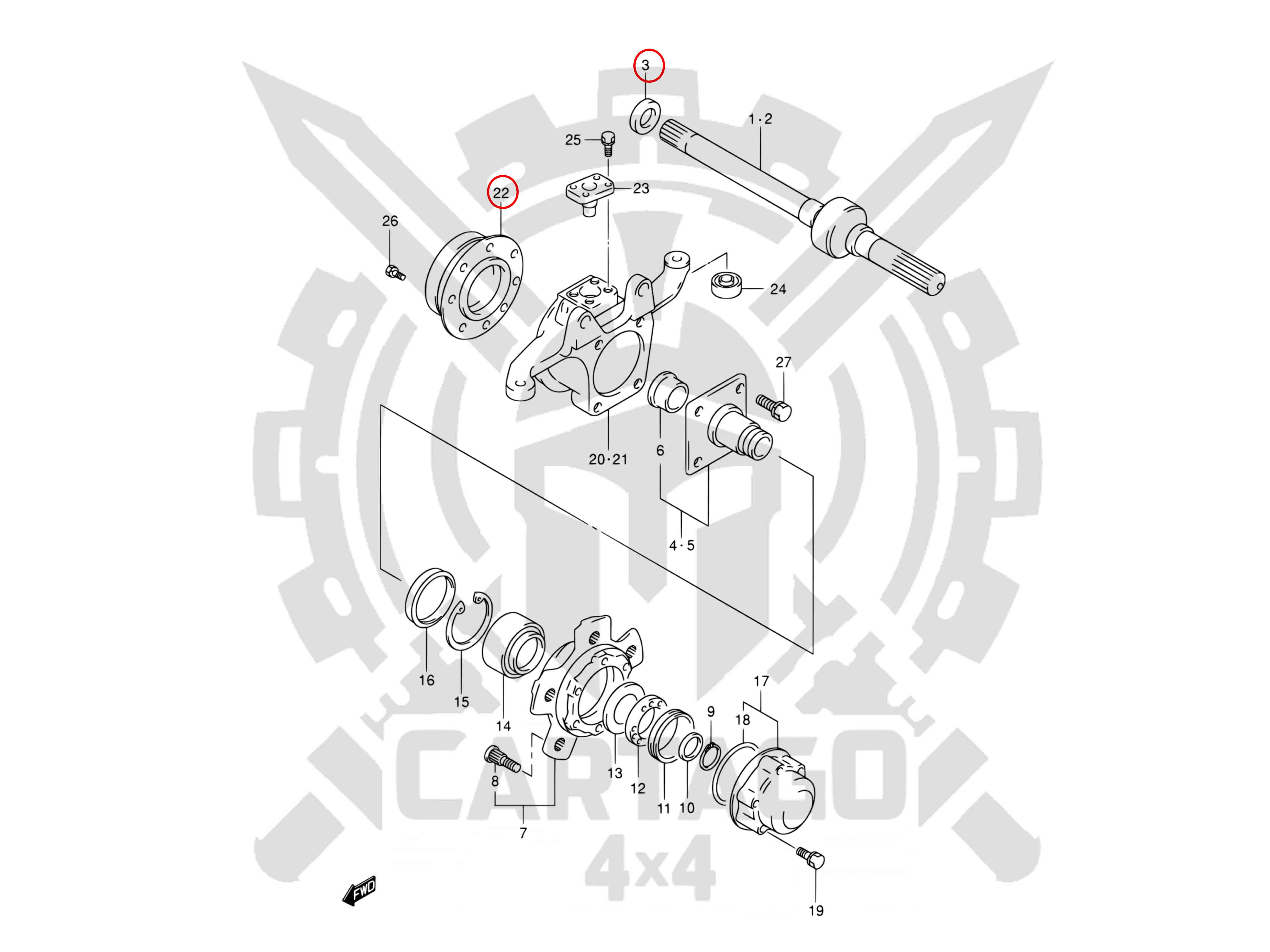 Kit reparación eje delantero Jimny - imagen 2