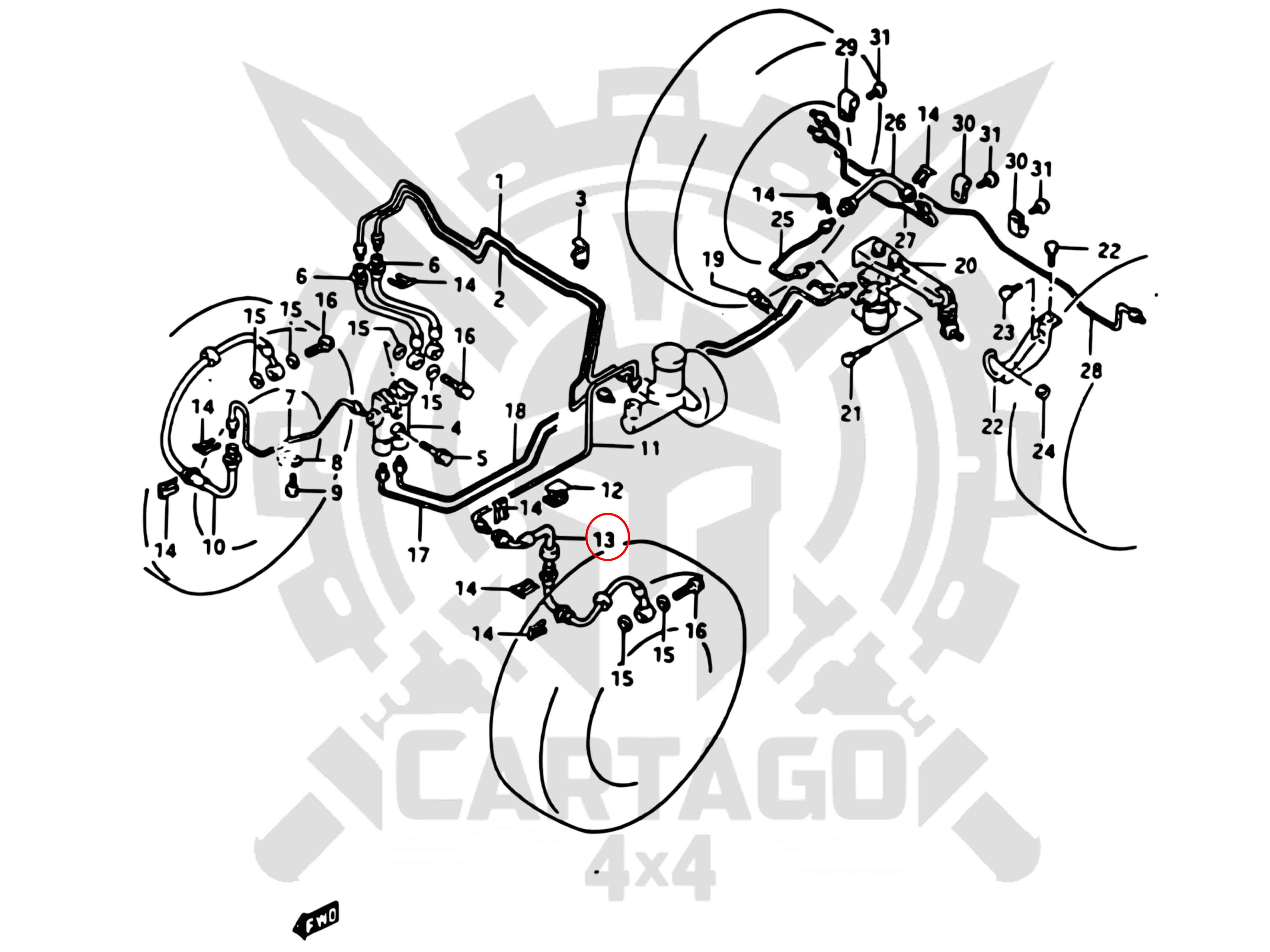 Latiguillo delantero LH Vitara 1.9TD - imagen 4
