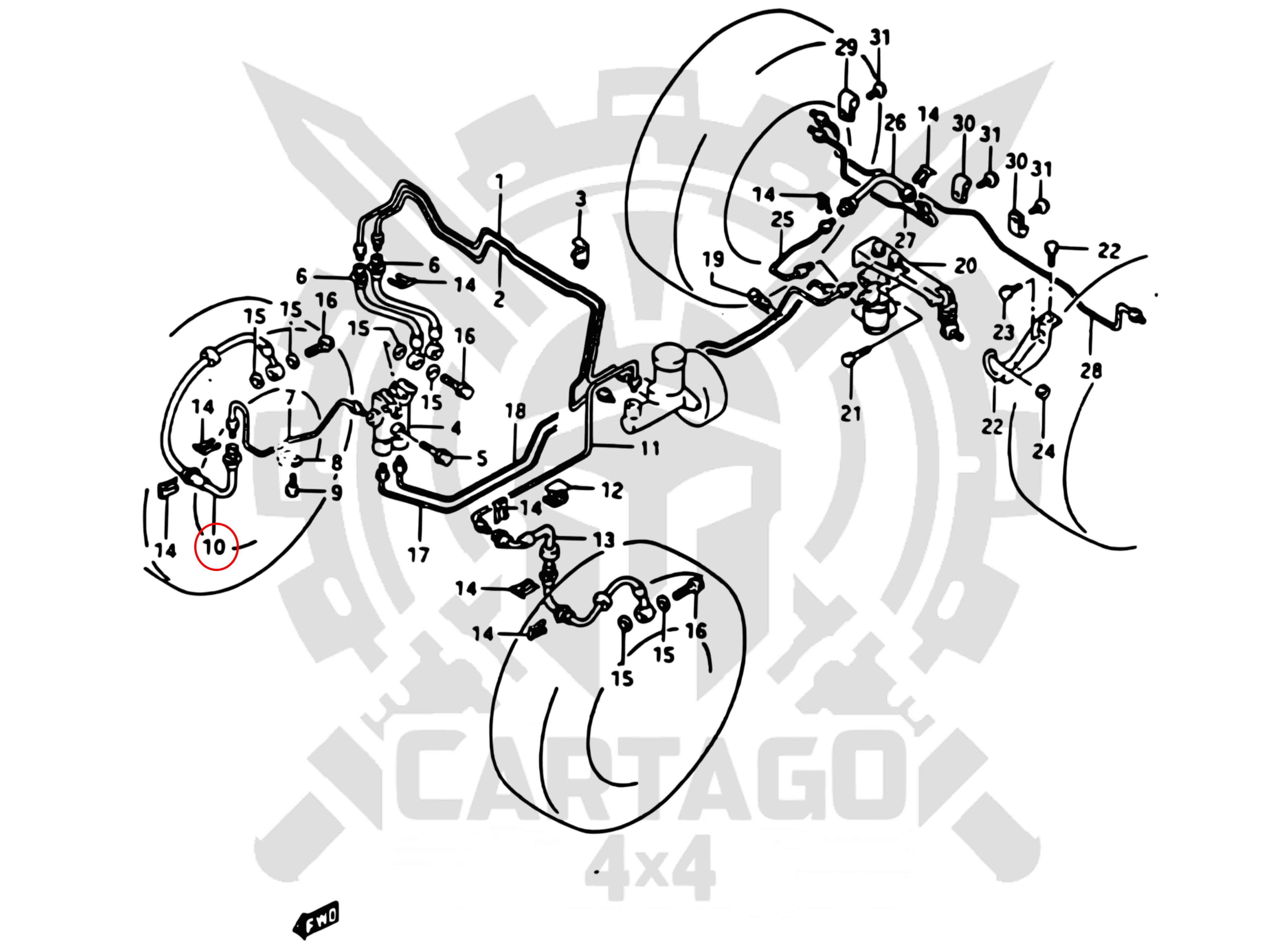 Latiguillo delantero RH Vitara 1.9TD - imagen 4