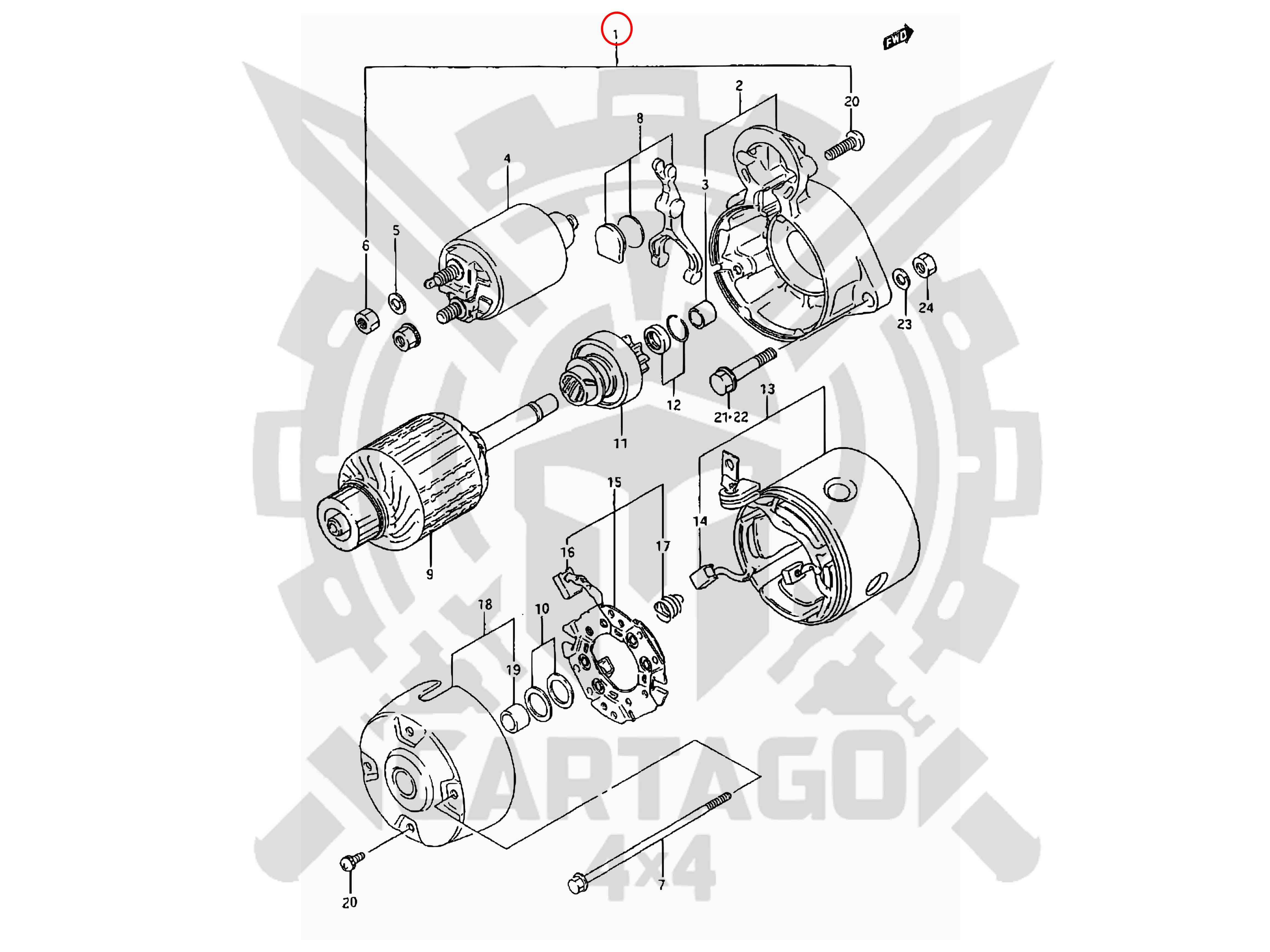 Motor de arranque Sj413, Vitara y Jimny Tipo 1 - imagen 5