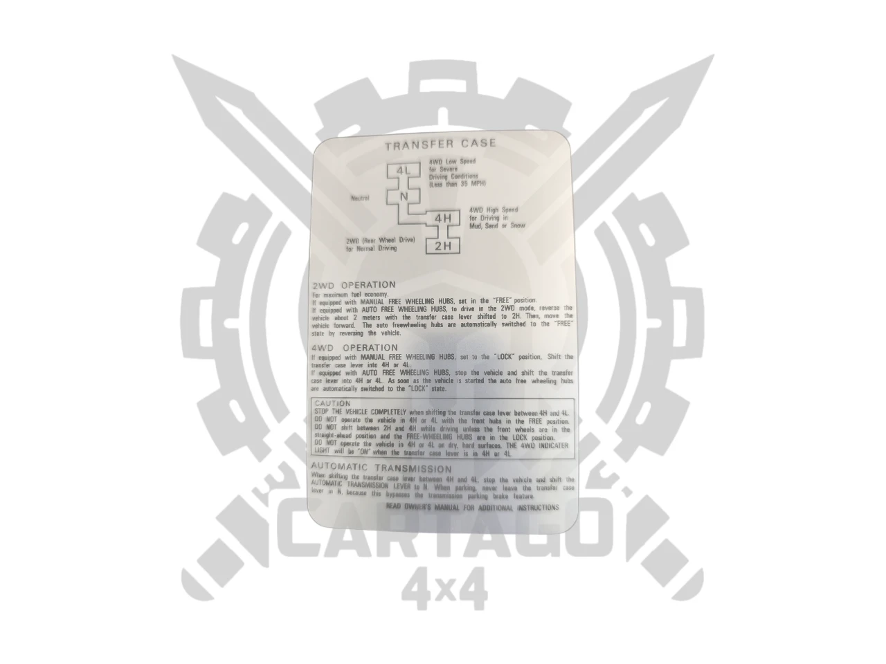 Pegatina información reductora ORIGINAL Vitara