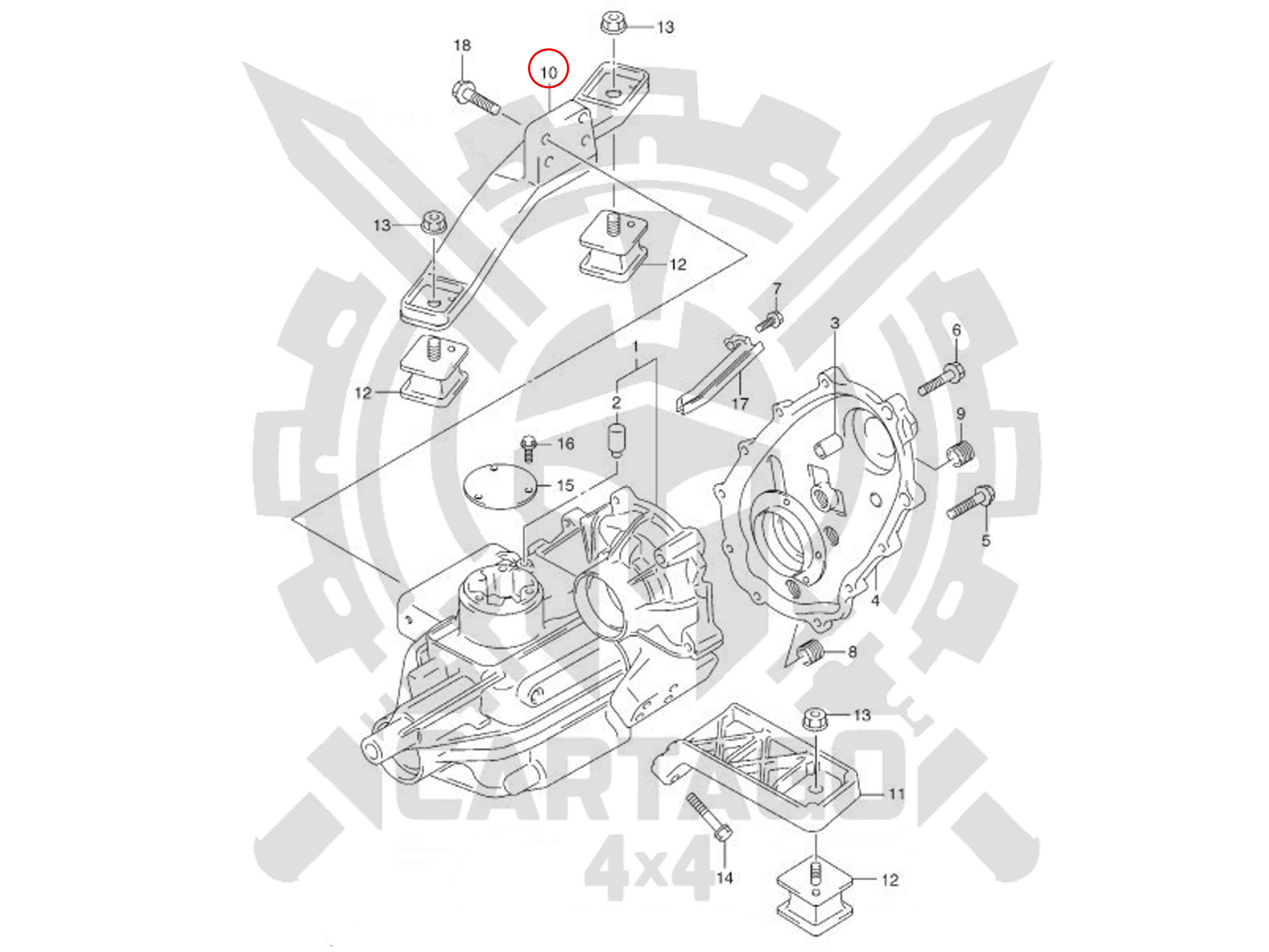 Soporte derecho reductora Suzuki Jimny - imagen 5
