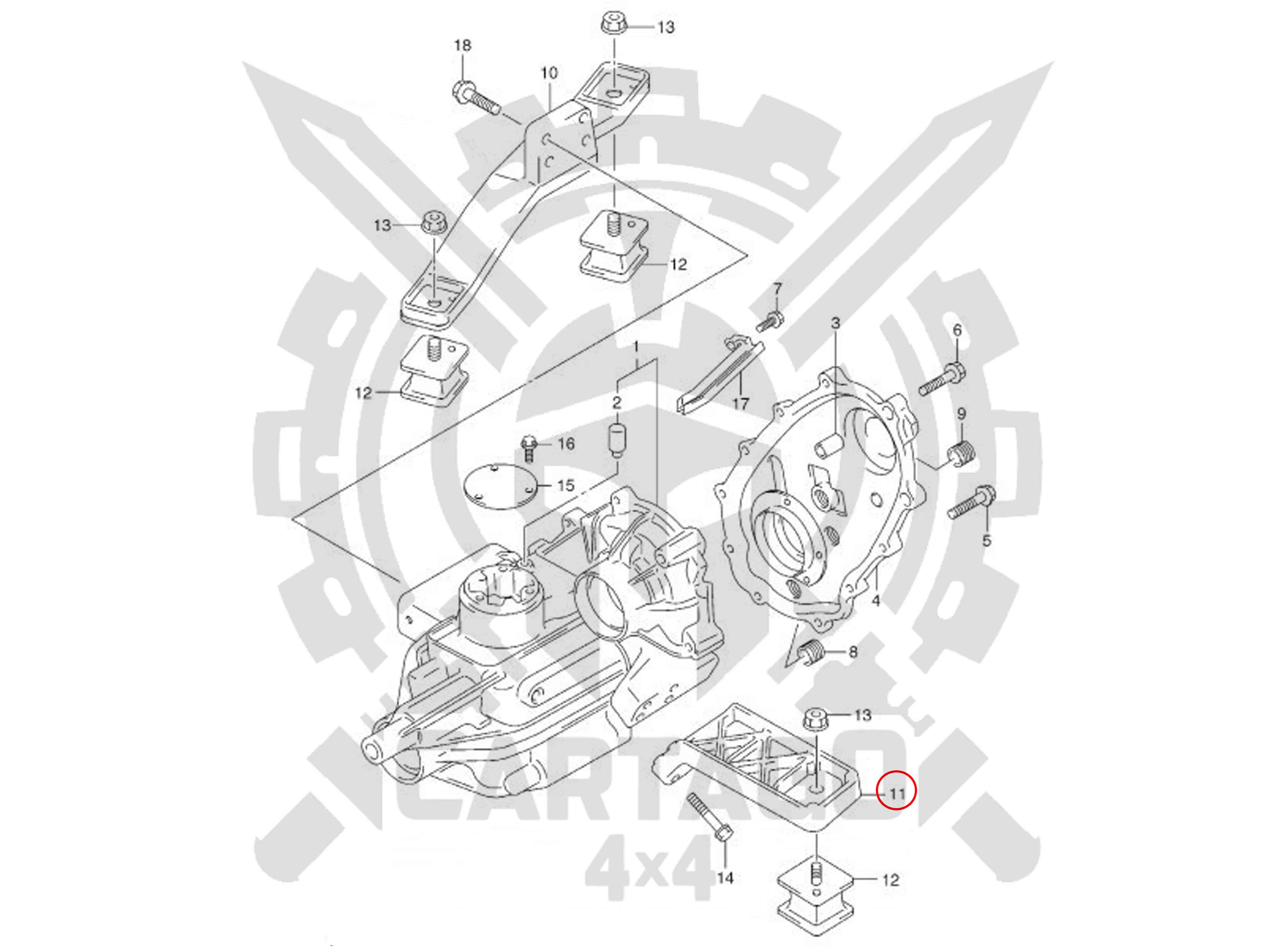 Soporte izquierdo reductora Suzuki Jimny - imagen 5