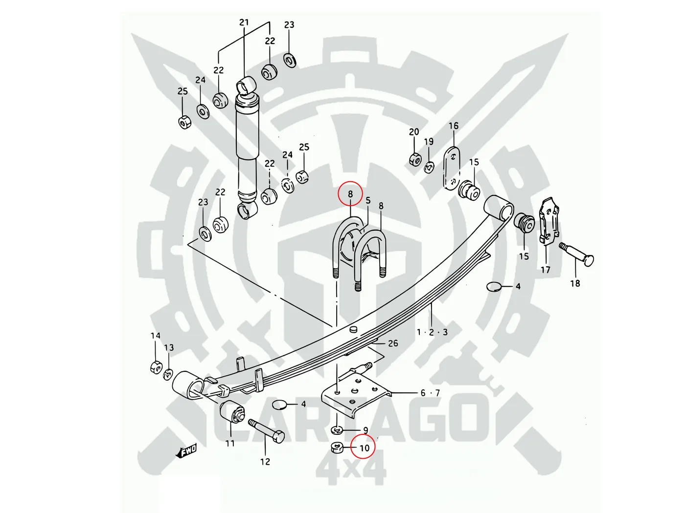 Abarcón ballestas 80 x 160 mm - imagen 3