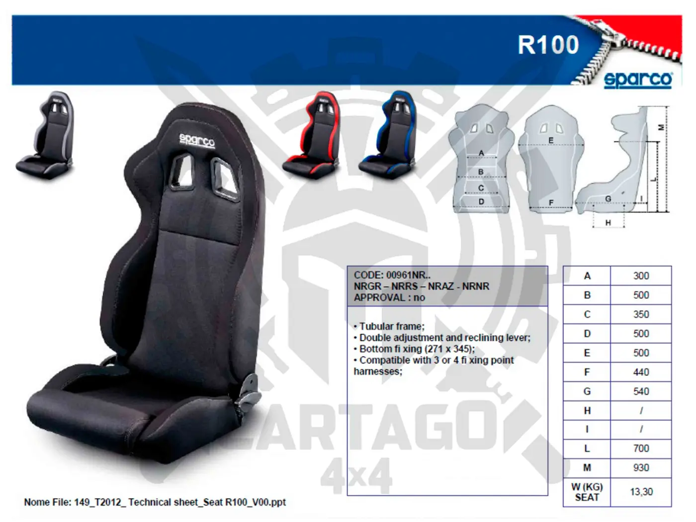 Asiento deportivo Fabric By Sparco - imagen 2