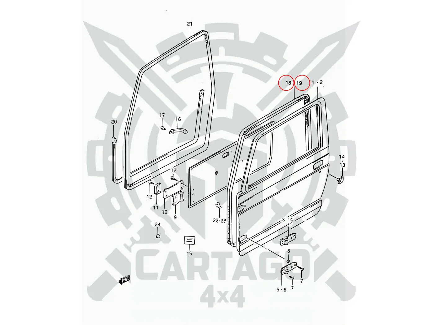 Gomas estanqueidad puertas LH y RH calidad original - imagen 4