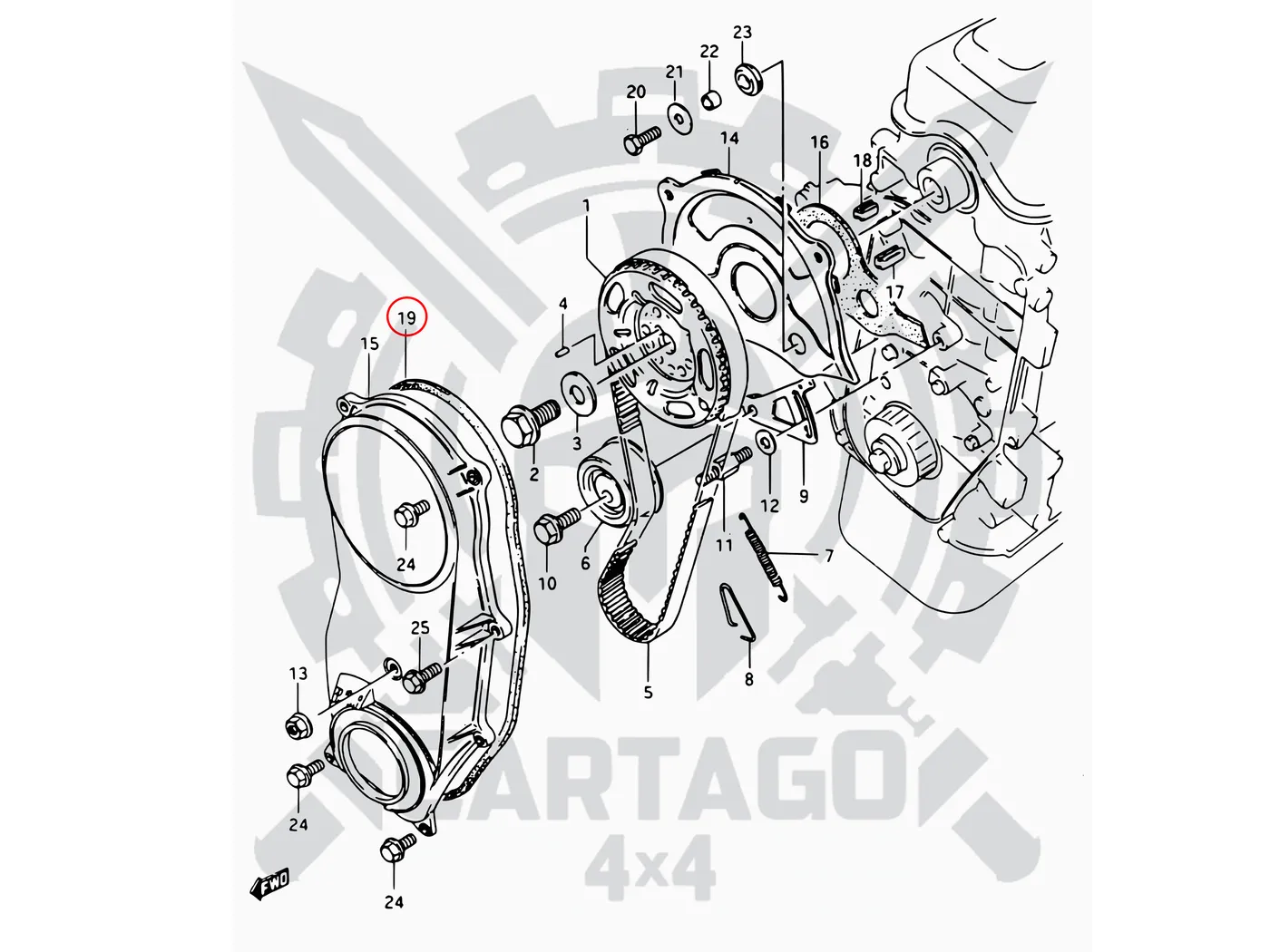 Junta tapa distribución original santana - imagen 2