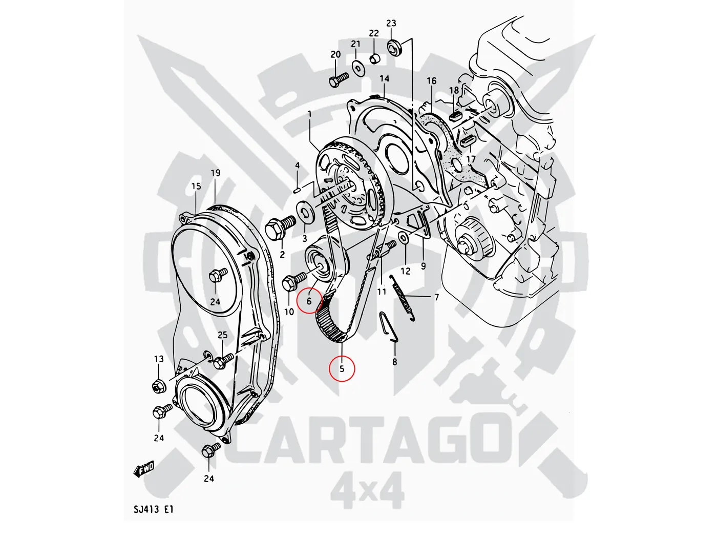 Kit correa distribución 1.3 inyección - imagen 4