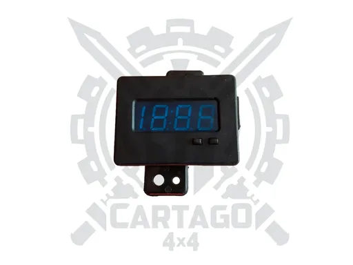 Reloj salpicadero cuadrado azul