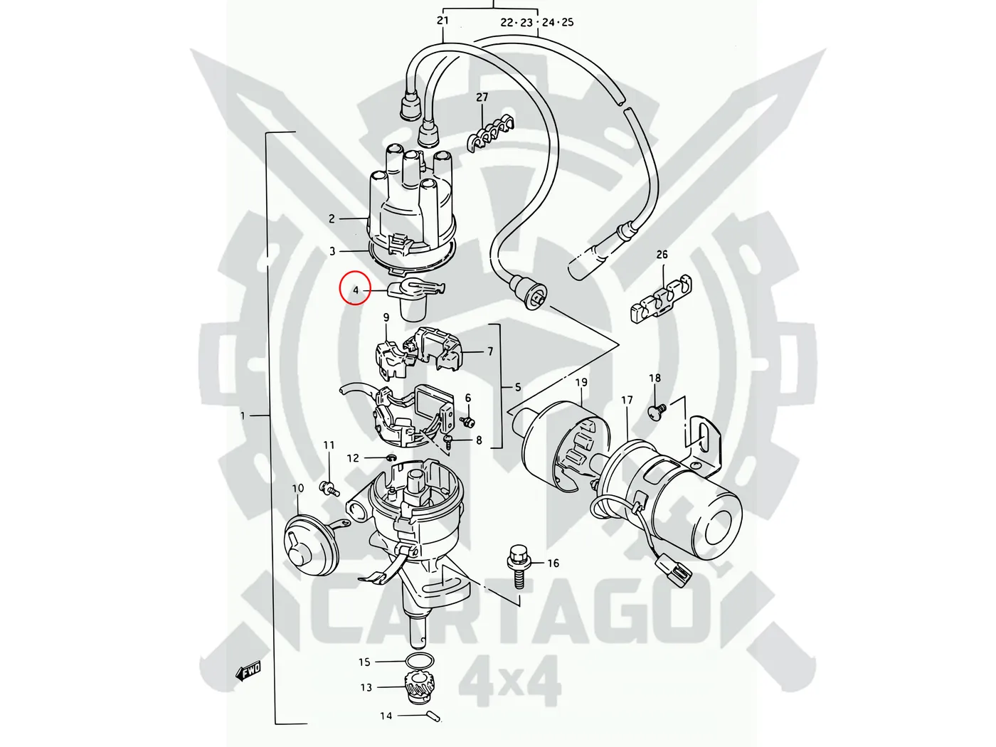 Rotor distribuidor Sj413 inyeccion - imagen 4