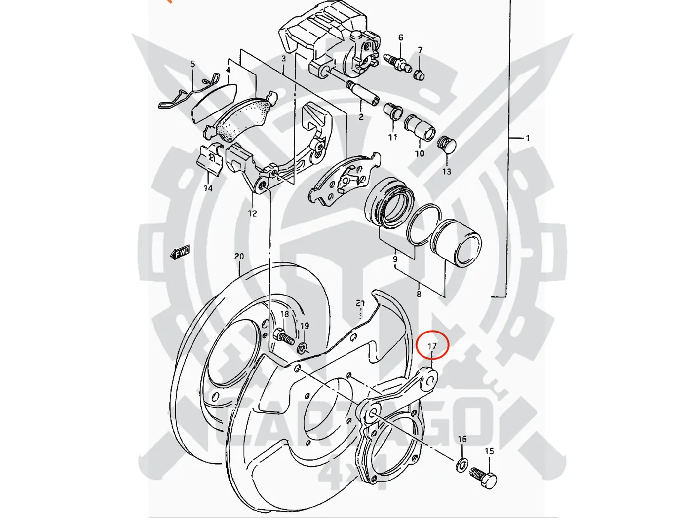 Soporte pinza de freno lh o rh - imagen 3