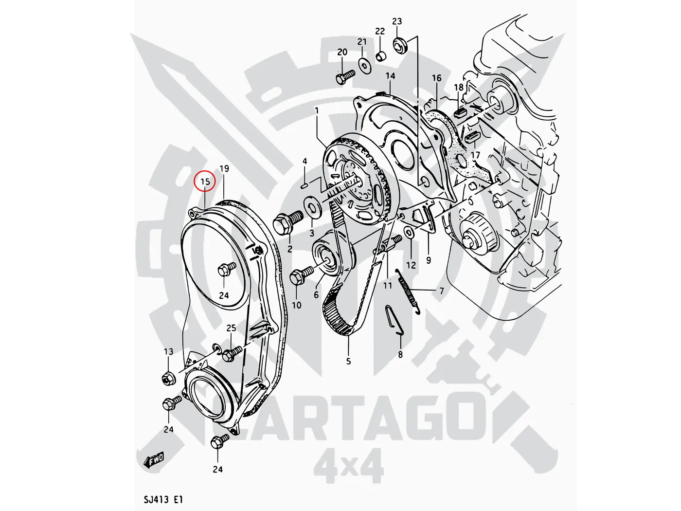 Tapa distribución 1.3 8v - imagen 3
