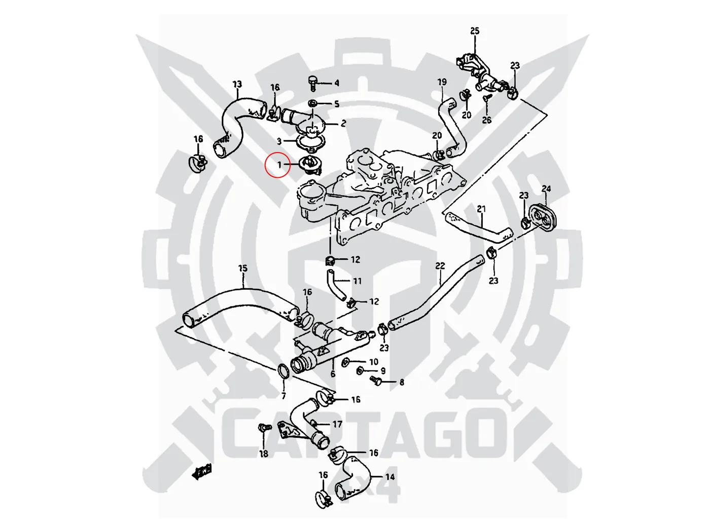 Termostato Samurai SJ413 Sj410 Vitara SE416 - imagen 4