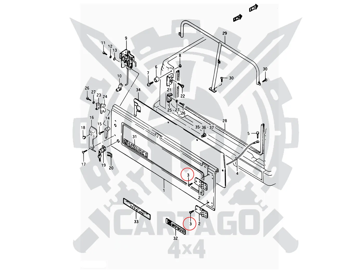 Tornillos bisagras puertas o portón (10 uds) - imagen 3