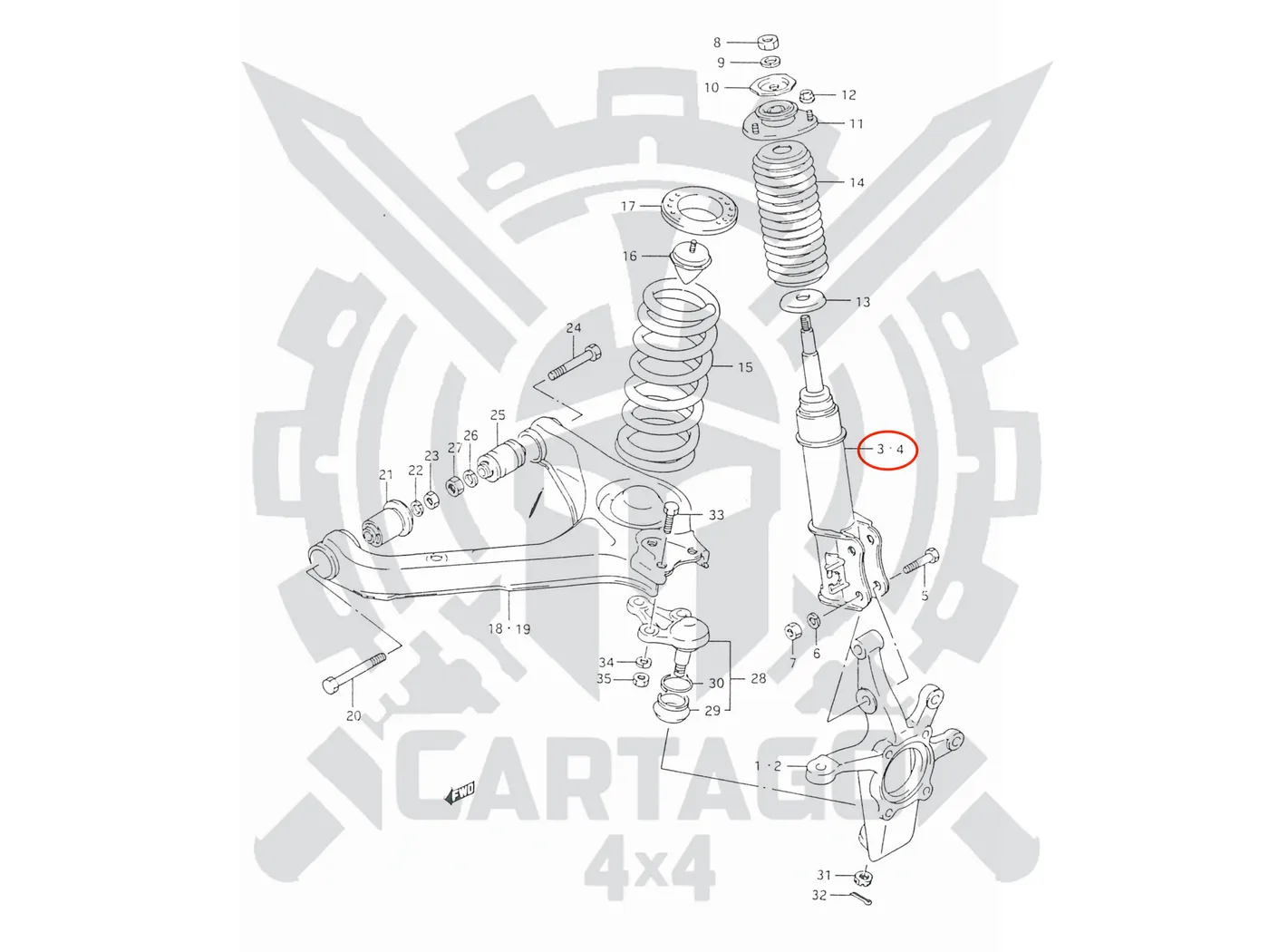 Kit amortiguadores delanteros reforzados Vitara +7cm - imagen 2