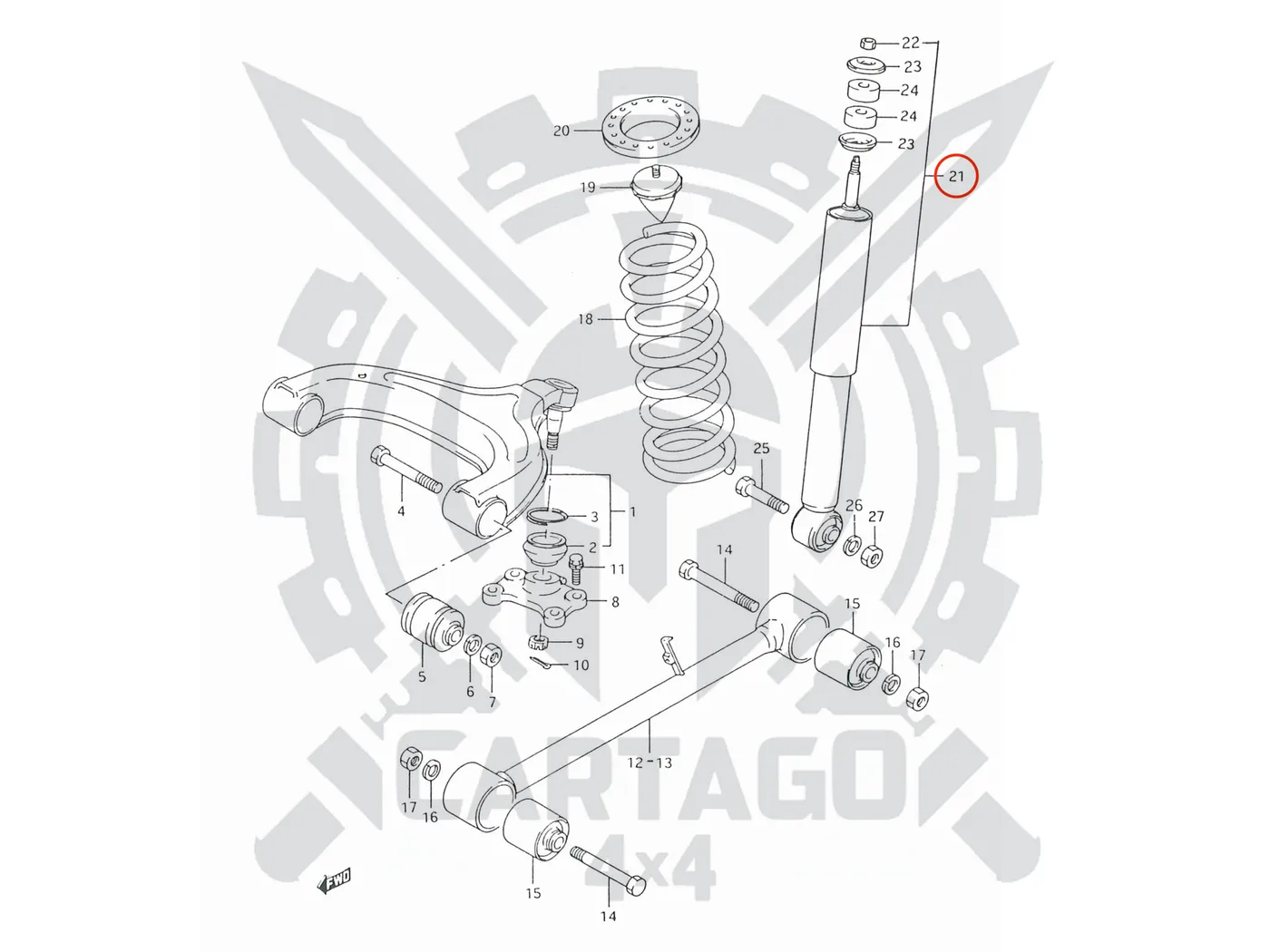 Kit amortiguadores traseros reforzados Vitara +7cm - imagen 4