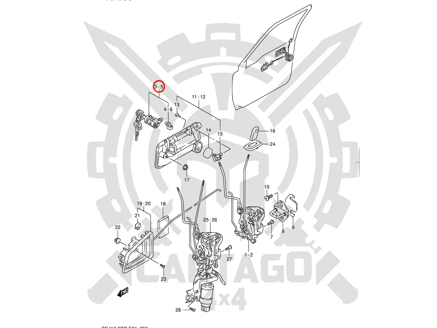Kit bombines puertas y portón Grand Vitara (3 pcs) - imagen 4